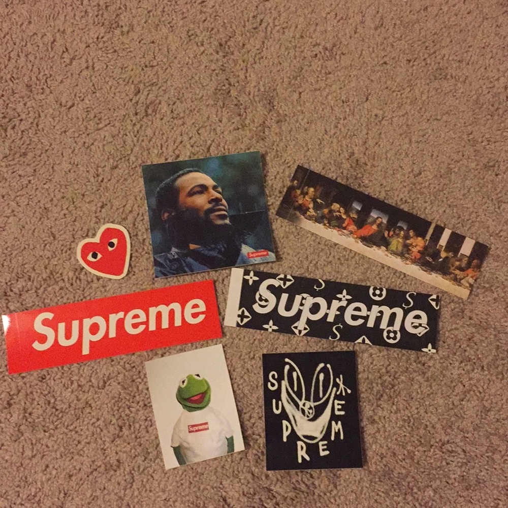 Supreme stickers (and Comme Des garçons sticker)